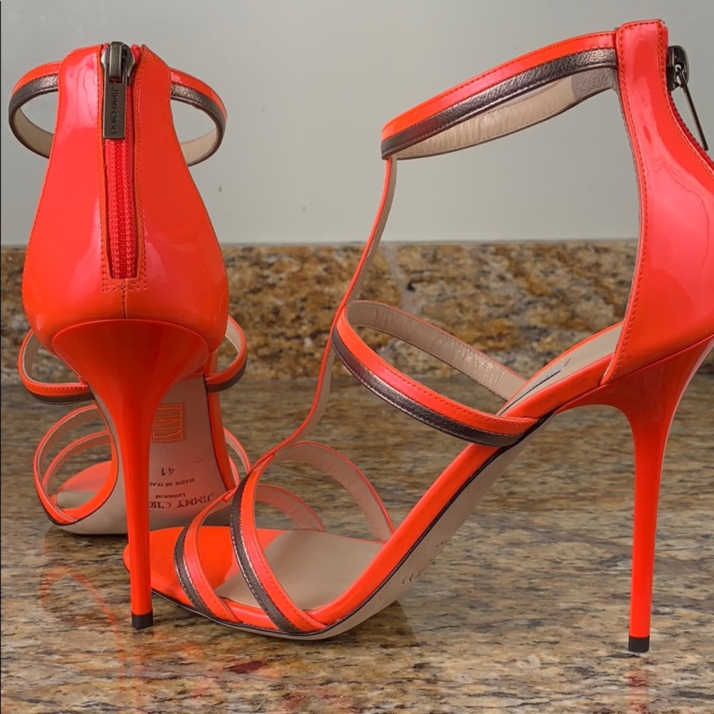 🆕 JIMMY CHOO women’s heels NEON FLAME pumps 10.5 - Picture 2 of 8